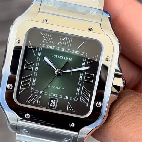 cartier santos xl green dial